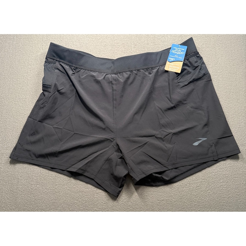 Brooks Sherpa 2-in-1 Shorts Mens Size XXL Black 5 " Running